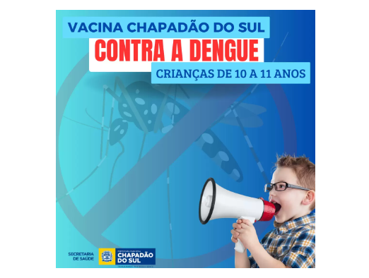 Imagem de compartilhamento para o artigo Vacinação contra a Dengue continua nesta quarta-feira em Chapadão do Sul da MS Todo dia